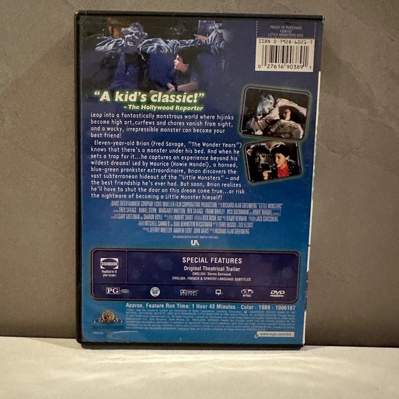 Little Monsters (DVD, 1989, MGM)   Howie Mandel Fred savage - Picture 2 of 3